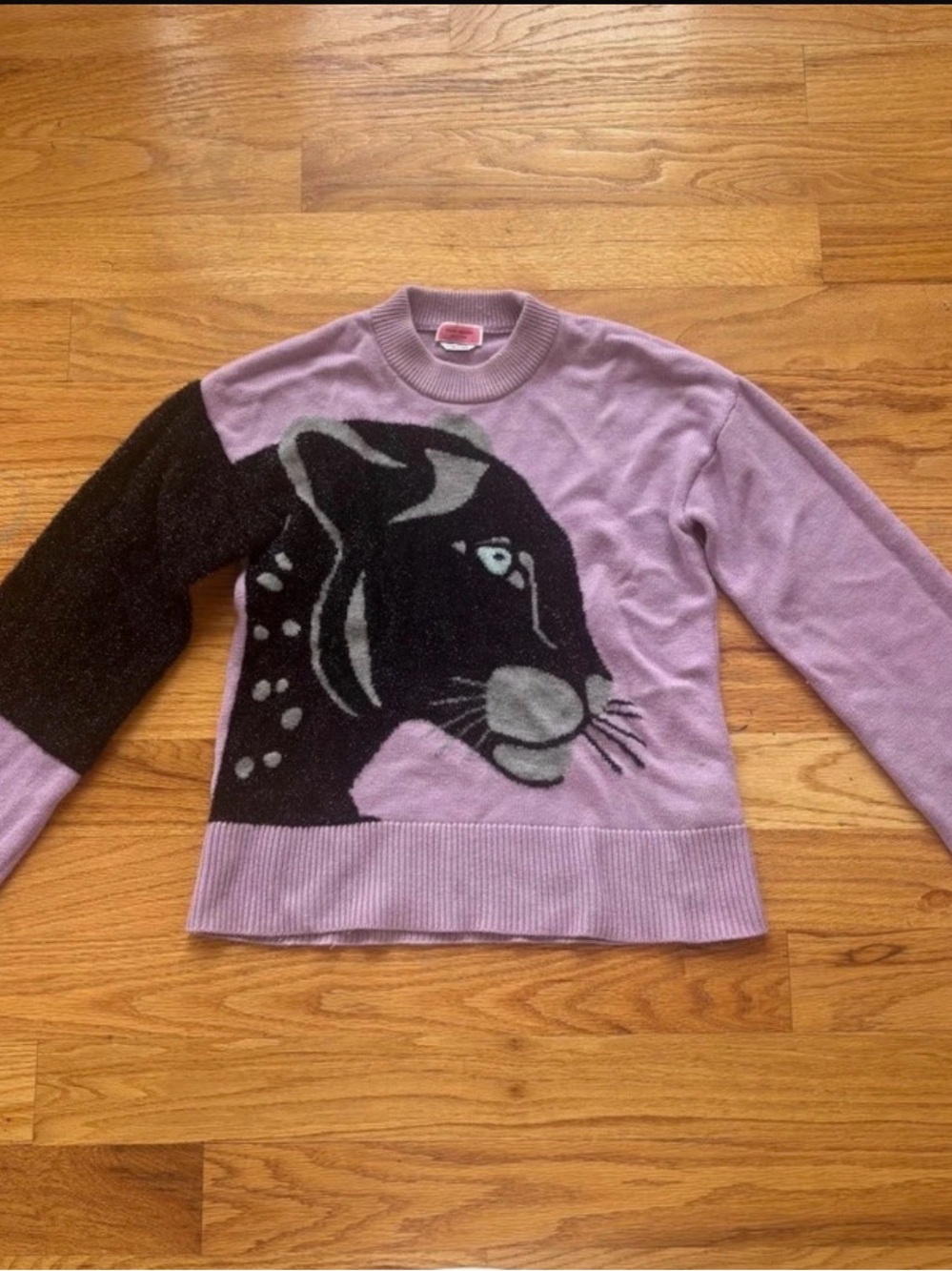 kate spade purple wool sweater with black panther